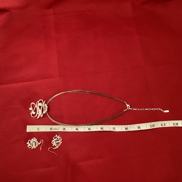 Silvertone Spoutnik earrings and necklace lot - Picture 6 of 6